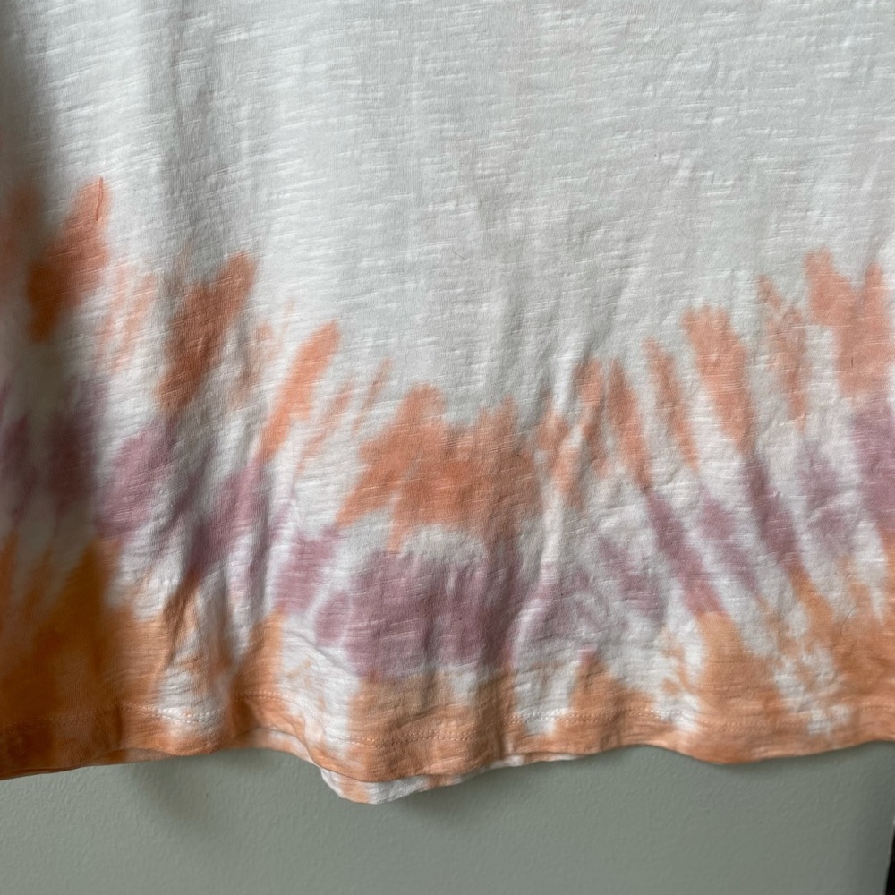 Kyodan NWT White/tangerine snd purple tie dye design cropped t-shirt. Size M - Picture 4 of 7